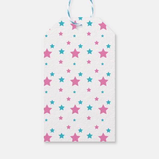 忍者戦士ガールズピンク&ティール(緑がかった色)バースデーパーティー ギフトタグ (裏面)