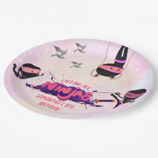 忍者戦士ガールズピンク ペーパープレート (アングル)