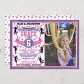 忍者戦士ガールズ誕生日写真 招待状 (正面/裏面)