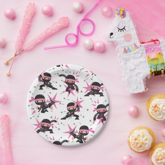 忍者戦士ガールバースデーパーティー紙プレート ペーパープレート (パーティー)