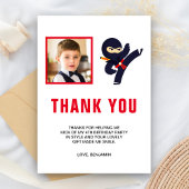 忍者戦士キッズの写真誕生日パーティー サンキューカード