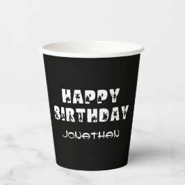 忍者戦士キッズブラックアンドホワイトバースデーパーティー 紙コップ