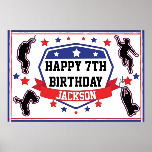 忍者戦士バースデーパーティレッド&ブルー ポスター (正面)