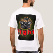 忍者戦士ファイトマスコットゲーミングロゴ Tシャツ (裏面)