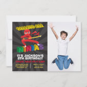 忍者戦士フォトバースデーパーティーへの招待 招待状 (正面)