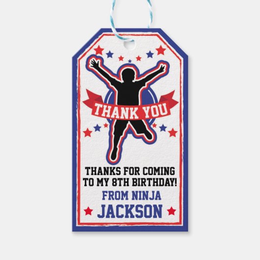 忍者戦士ボーイズありがとうラベル ギフトタグ (正面)