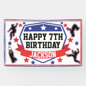 忍者戦士ボーイズバースデーパーティーブルーズ&レッド 横断幕 (横)