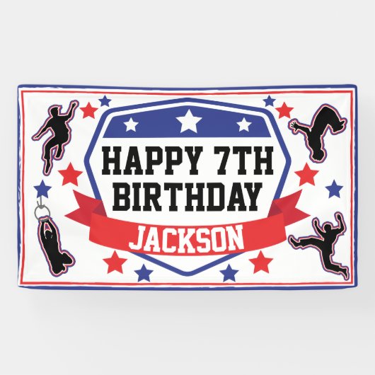 忍者戦士ボーイズバースデーパーティーブルーズ&レッド 横断幕 (横)