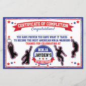 忍者戦士ボーイズパーティー完了証明書 (正面)