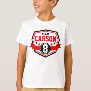 忍者戦士ボーイズ誕生日パーティー名&年齢 Tシャツ