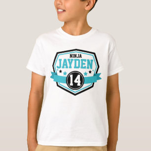 忍者戦士ボーイズ誕生日パーティー名&年齢 Tシャツ