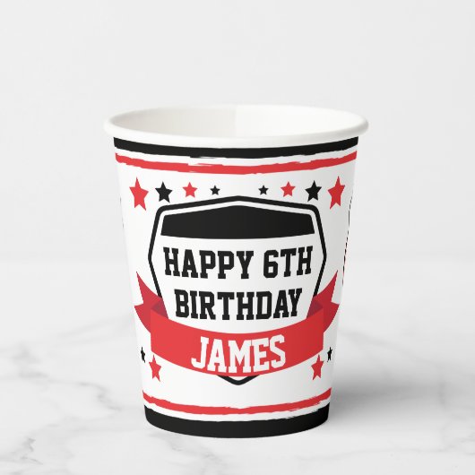 忍者戦士ボーイズ誕生日パーティー紙カップ 紙コップ (左)