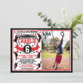 忍者戦士ボーイズ誕生日写真 招待状 (スタンド正面)