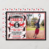 忍者戦士ボーイズ誕生日写真 招待状 (正面/裏面)