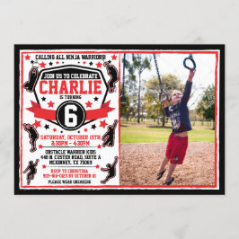 忍者戦士ボーイズ誕生日写真 招待状