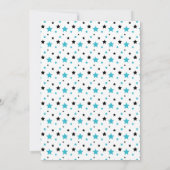 忍者戦士ボーイバースデーパーティーブラック&ティール(緑がかった色) 招待状 (裏面)