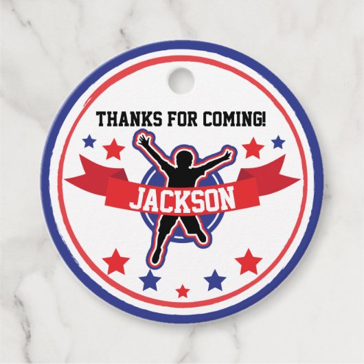 忍者戦士メッセージカード2"円ギフトラベル フェイバータグ (正面)