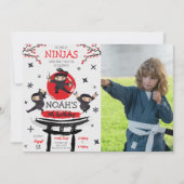 忍者戦士武術誕生日写真 招待状 (正面)