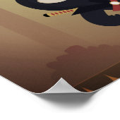 忍者映画スター戦士が空手キッズを蹴る ポスター (角)