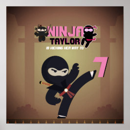 忍者映画スター戦士が空手キッズを蹴る ポスター