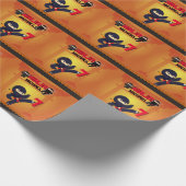 忍者映画スター戦士が空手キッズを蹴る ラッピングペーパー (角)