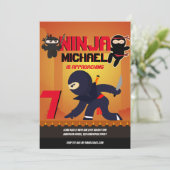 忍者映画スター戦士ボーイズ女の子マンガパーティー 招待状 (スタンド正面)