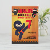 忍者映画スター戦士ボーイズ女の子マンガパーティー 招待状 (スタンド正面)