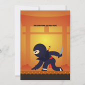 忍者映画スター戦士ボーイズ女の子マンガパーティー 招待状 (裏面)