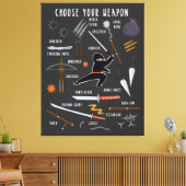 忍者武器ジグソーパズル キャンバスプリント (インサイチュ (リビング))