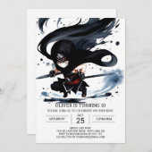 忍者武術アーツお洒落誕生日 招待状 (正面/裏面)