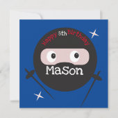 忍者武術アーツ空手ボーイズ誕生日レッドブルー カード (正面)