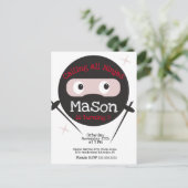 忍者武術空手道男の子の誕生日任意の年齢向け ポストカード (スタンド正面)