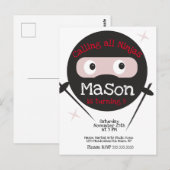 忍者武術空手道男孩生日任意年龄 ポストカード (正面/裏面)