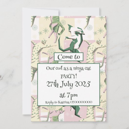 忍者猫アイスクリーム 招待状 (正面)