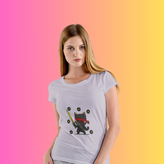 忍者猫シャドウウォリアーTシャツ Tシャツ