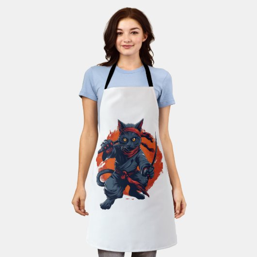 忍者猫ステルス エプロン (着用した状態)