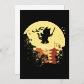 忍者猫侍しばいきつねぴょんペット動物 招待状 (正面/裏面)