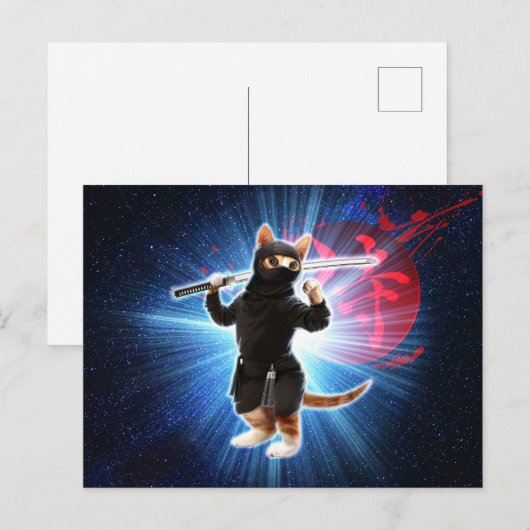 忍者猫宇宙。 ポストカード (正面/裏面)