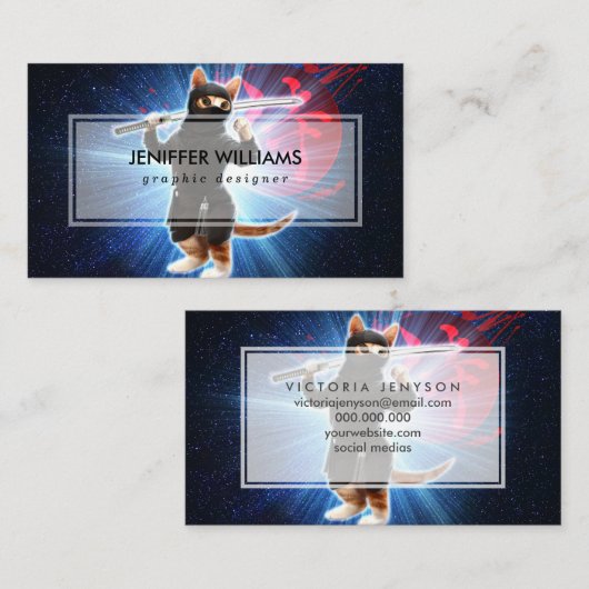 忍者猫宇宙。 名刺 (正面/裏面)