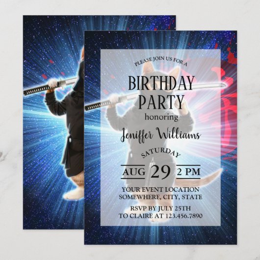 忍者猫宇宙。 招待状 (正面/裏面)