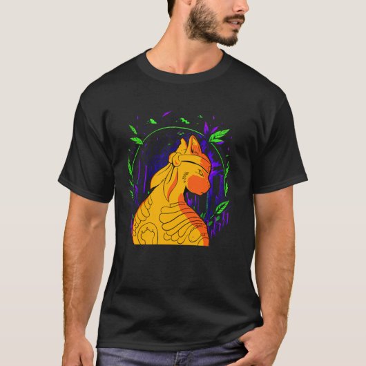 忍者猫戦士 面白い Tシャツ (正面)