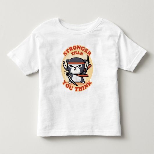 忍者猫 |お客様より強考えい トドラーTシャツ (正面)