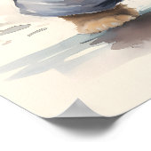 忍者猫:かわいい荒々しい水彩戦士 ポスター (角)