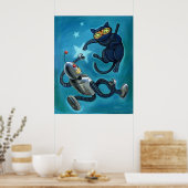 忍者猫vsロボット ポスター (キッチン)