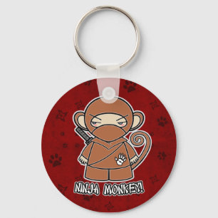 忍者猿! 赤いKeychain キーホルダー