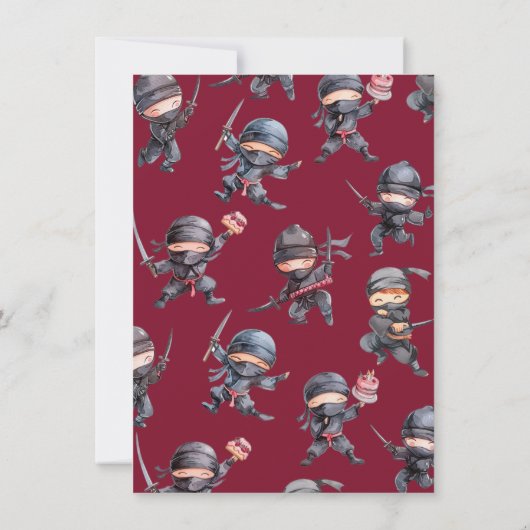忍者空手ケーキウォリアバースデーパーティー 招待状 (裏面)
