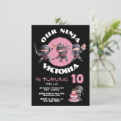 忍者空手ケーキ戦士ガールバースデーパーティー 招待状 (スタンド正面)