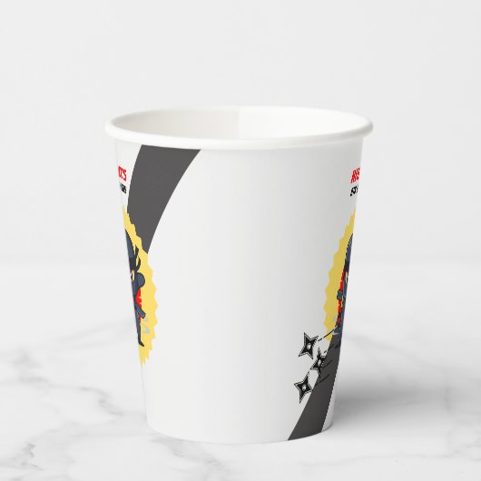 忍者空手バースデーパーティー名前をカスタムするカップ 紙コップ (左)