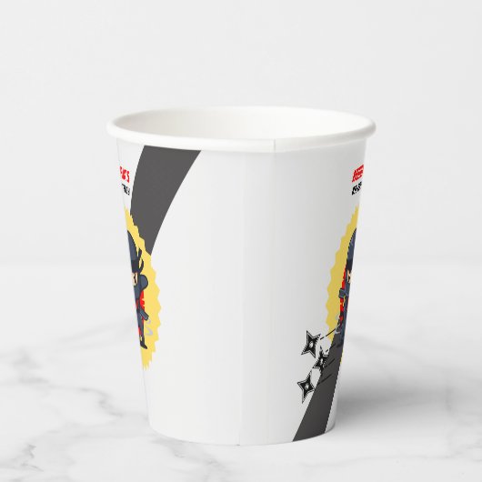 忍者空手バースデーパーティー名前をカスタムするカップ 紙コップ (右)