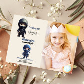 忍者空手武術アーツバースデーパーティー写真 招待状